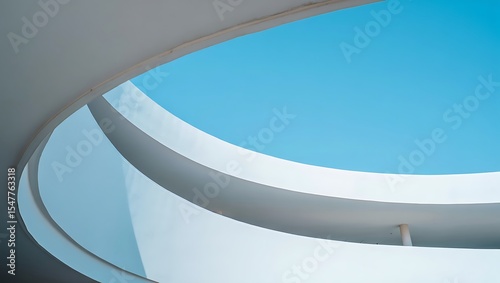Abstract architectural curves and skylight design isolated on white background