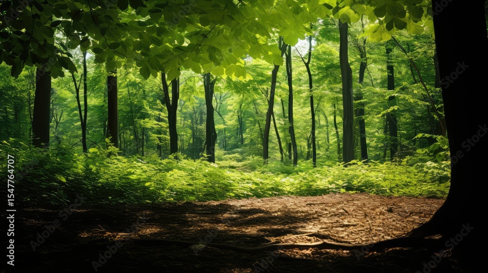 Fototapeta premium path green leaves border