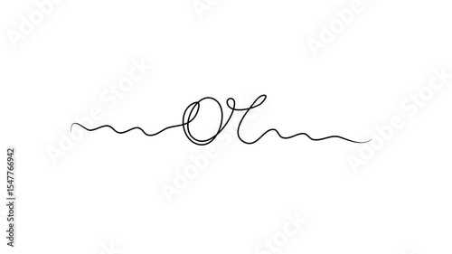 Gold text in French. One line drawing doodle hand drawn. Video 4k  object illustration, minimalism hand drawn sketch design modern new