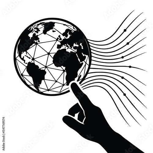 technology that discusses digital networks and future technology connectivity. vectors and silhouettes