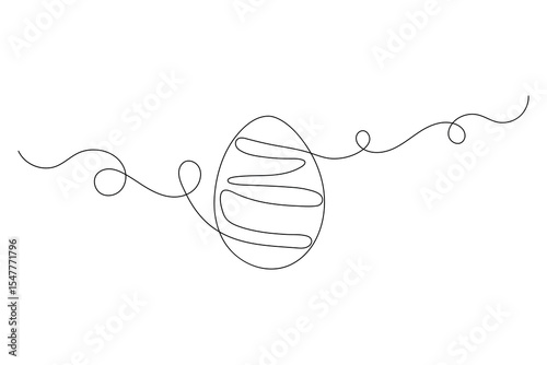 Egg continuous one line drawing minimalist style outline vector illustration
