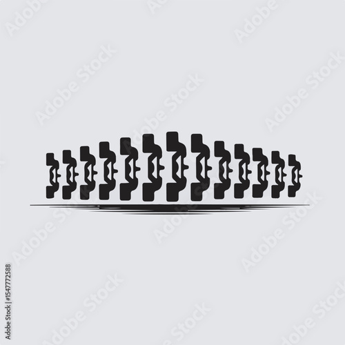 Abstract illustration of a stylized vertebral column showing the spine against a light gray background