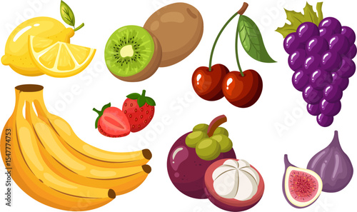 set of fruit vector illustration 