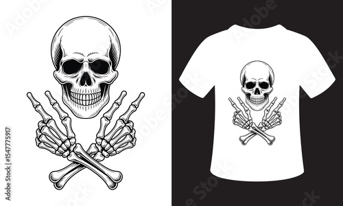t shirt design on skeleton
