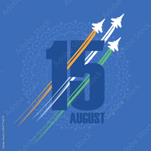 Independence Day India 15th August Minimal Vector Greeting