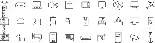 Smart Home & Electronic Device Icons set – Appliances, Controls, Audio, Security, and Utilities