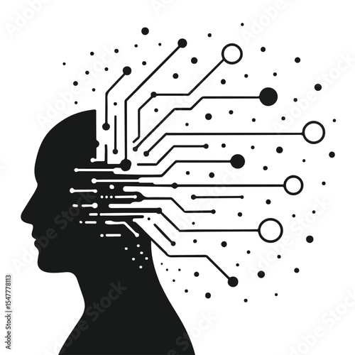 technology that discusses digital networks and future technology connectivity. vectors and silhouettes