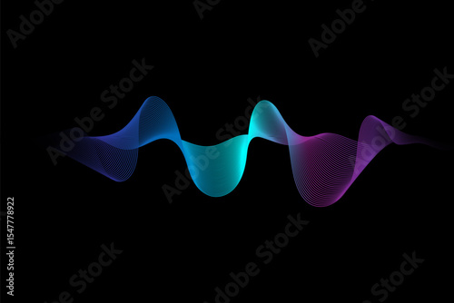 Colorful sound wave visualization on black background