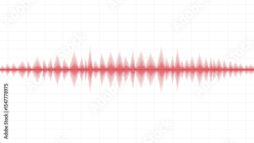 Sound wave audio visualization graphic red waveform