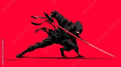 Shadow Warrior A Minimalist Ninja Illustration
