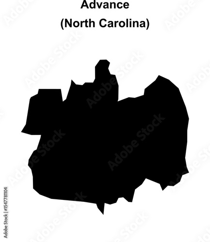 Advance (North Carolina) blank outline map