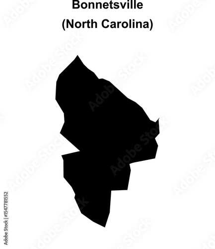 Bonnetsville (North Carolina) blank outline map