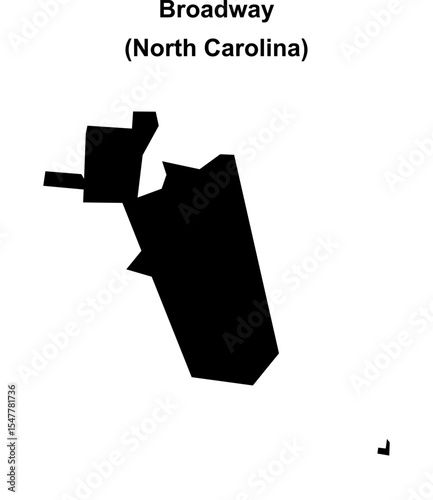 Broadway (North Carolina) blank outline map