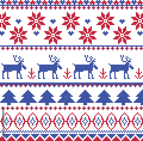 christmas seamless pattern with deer