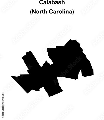 Calabash (North Carolina) blank outline map