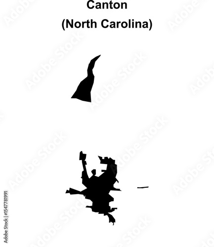 Canton (North Carolina) blank outline map