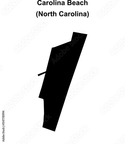 Carolina Beach (North Carolina) blank outline map