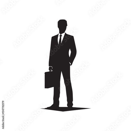 Vector silhouette of business man,profile,black color isolated on white background.vector illustration