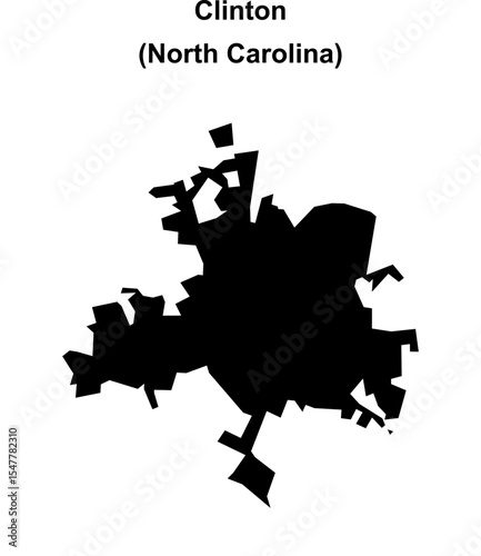 Clinton (North Carolina) blank outline map