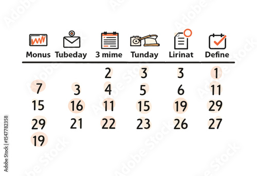 Illustrated weekly planner showing days, tasks, and checkboxes  