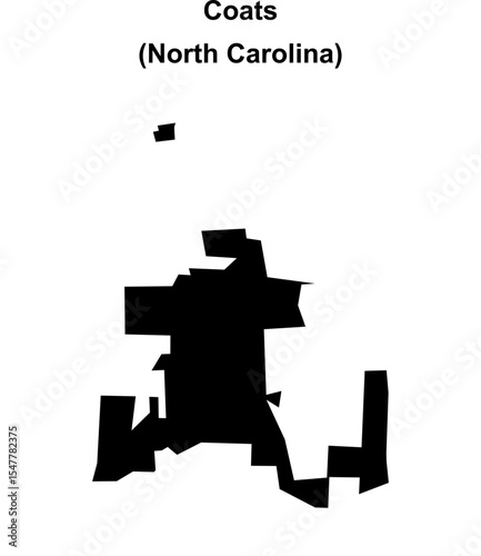Coats (North Carolina) blank outline map