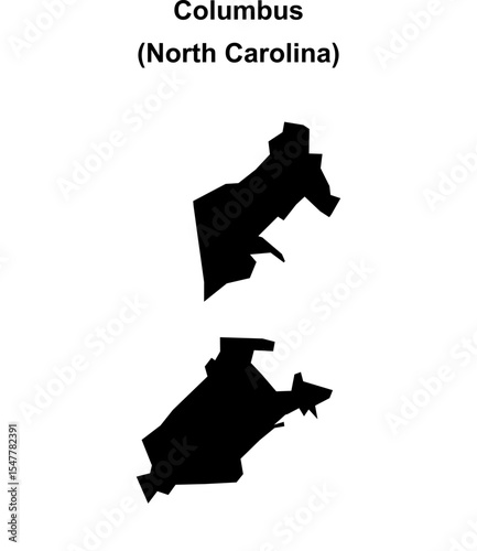 Columbus (North Carolina) blank outline map