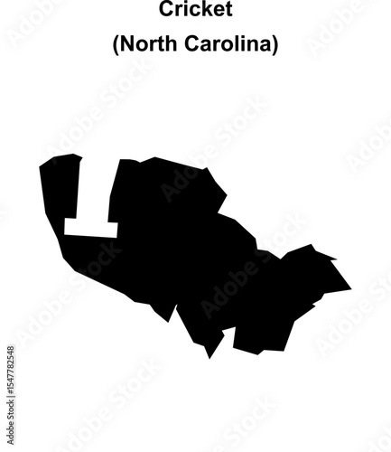 Cricket (North Carolina) blank outline map