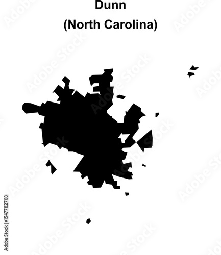 Dunn (North Carolina) blank outline map
