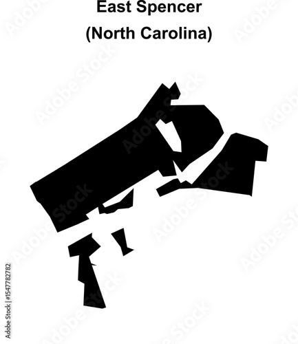 East Spencer (North Carolina) blank outline map