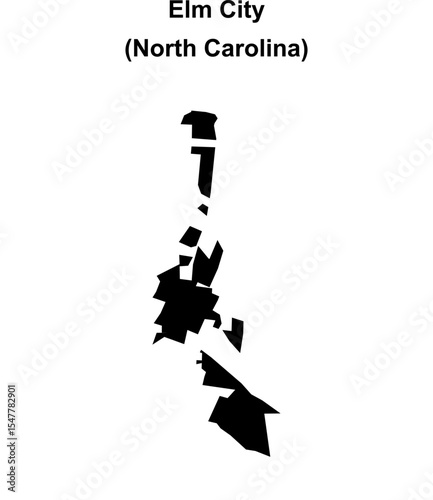 Elm City (North Carolina) blank outline map