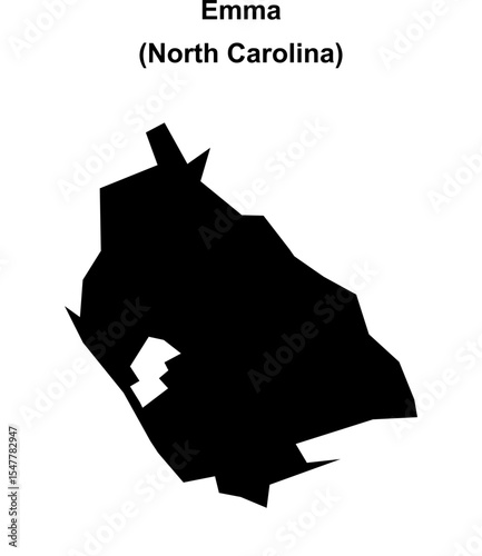 Emma (North Carolina) blank outline map