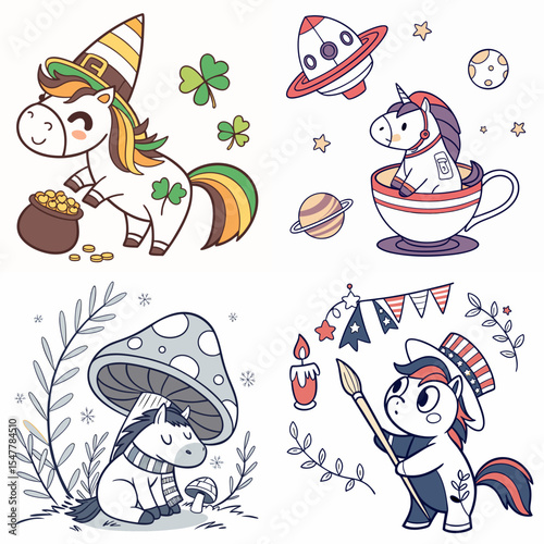 High-Quality horses Illustrations in Various Styles – SVG Bundle
