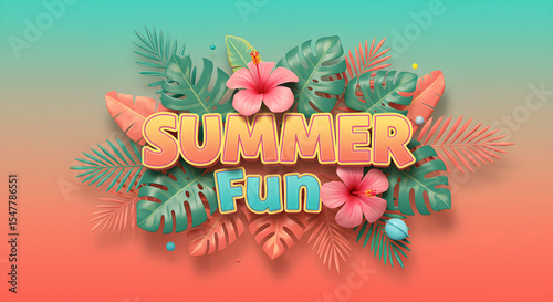 Summer Fun: Vibrant Tropical Design for Summer Promotions AI Genrated Image