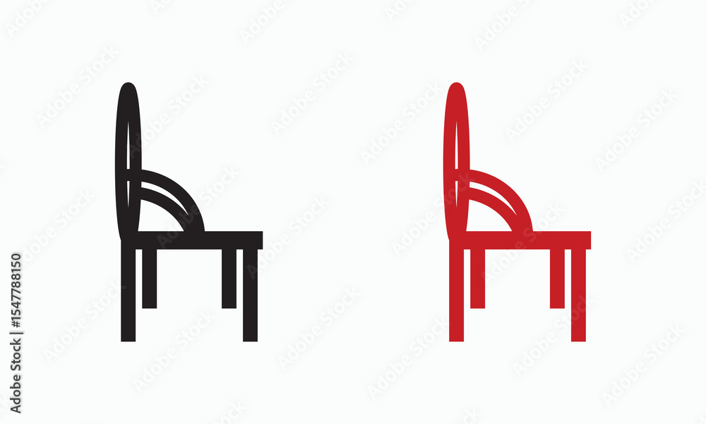 Fototapeta premium vector chair black and red 