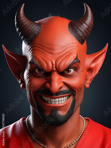 portrait of a funny devil character