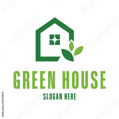 green house logo design simple concept idea