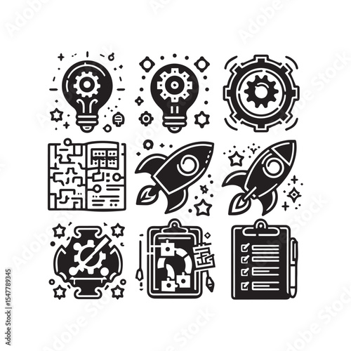 Graphic Design Icon Set – Creative Tools, Typography, Color, Layout, and Vector Editing Symbols for Designers