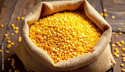 corn seeds in burlap bag
