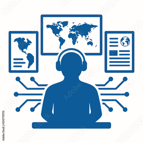 technology that discusses digital networks and future technology connectivity. vectors and silhouettes