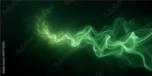 Abstract black light green smoke and flame patterns create a dark, fiery background with a burning motion design.