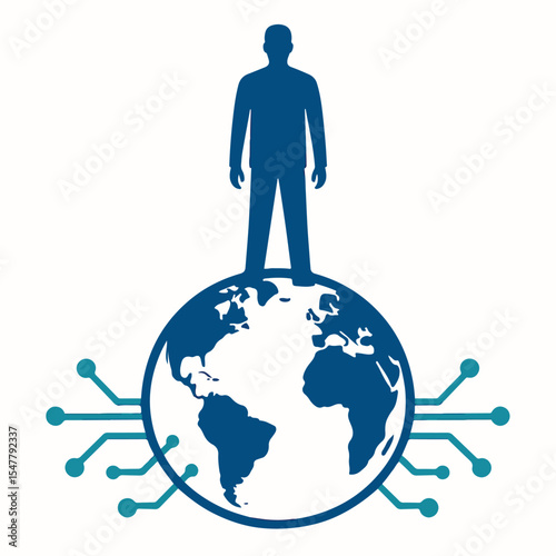 technology that discusses digital networks and future technology connectivity. vectors and silhouettes