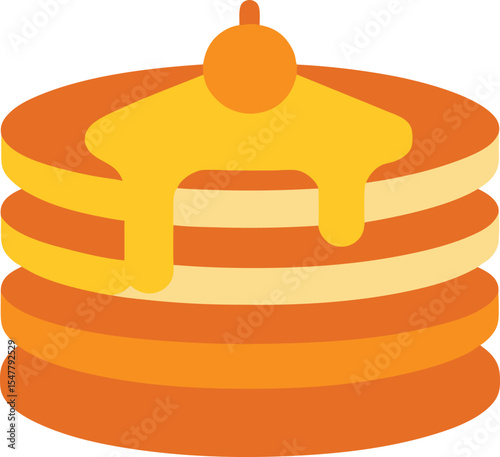 Flat Style Pancake Stack With Syrup Variation 2 Vector Art