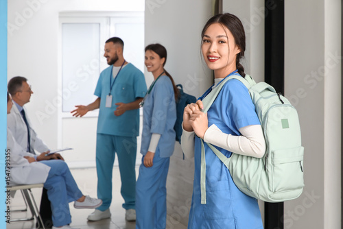 Female Asian medical intern...