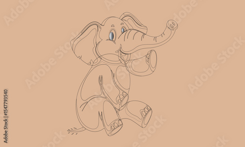 Vector cartoon elephant Design Fully Editable High Quality