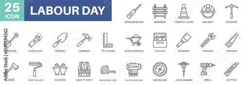 Labour Day Pack Icon Set Element For Design