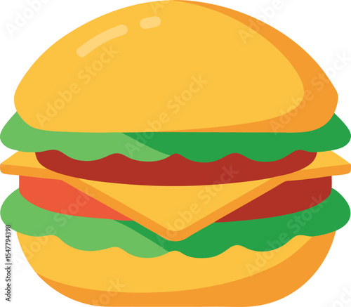 Flat Style Egg Muffin Sandwich Vector Art