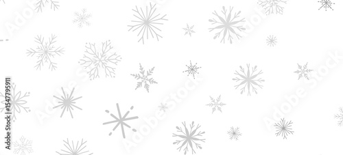 Snowflakes and bokeh lights on the blue Merry Christmas background. 3D render