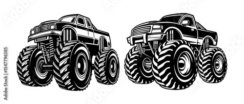 Monster Truck Silhouette Graphic