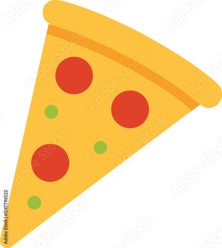Flat Style Cheese Pizza Slice Variation 2 Vector Art