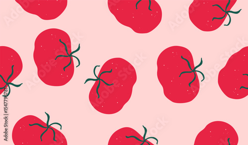 Cute tomato pattern background vector design